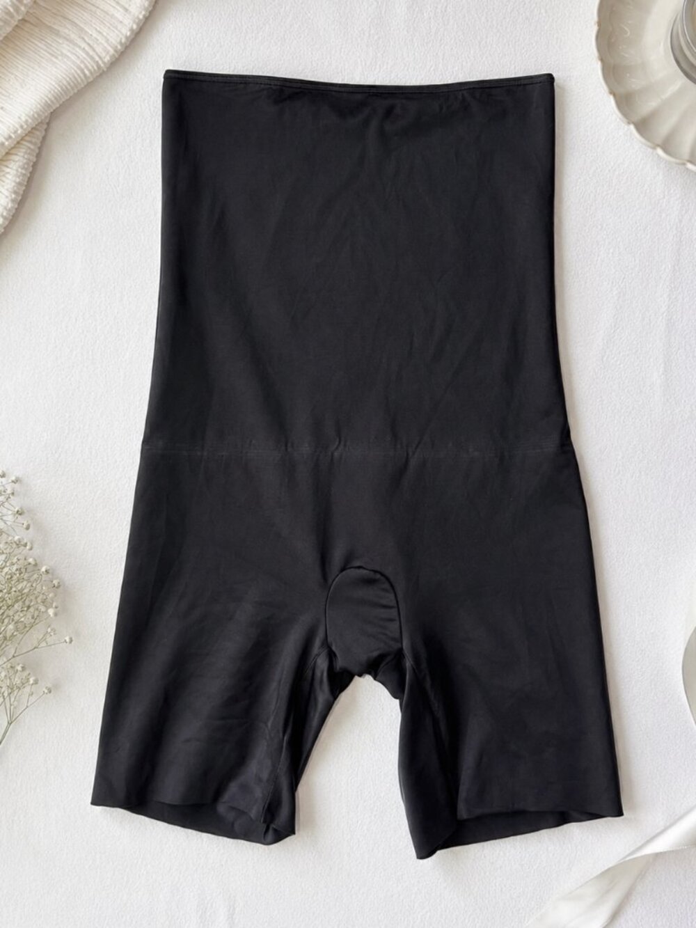 Spanx Slimplicity High Waisted Shapewear Shorts Black Smoothing Compression